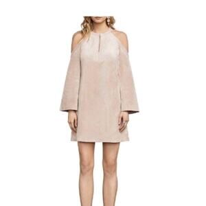 NWT BCBG MAXAZRIA LAGUNA vegan suede boho festival DRESS BARE PINK SZ S $228